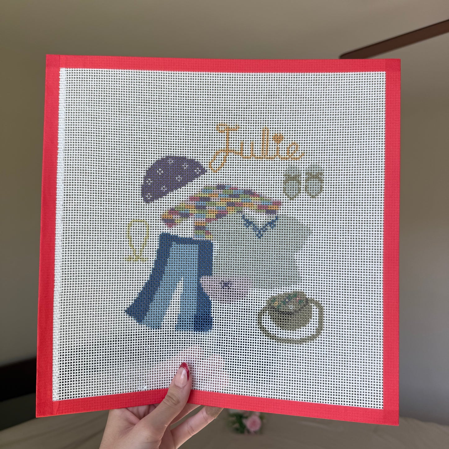 Julie outfit needlepoint canvas