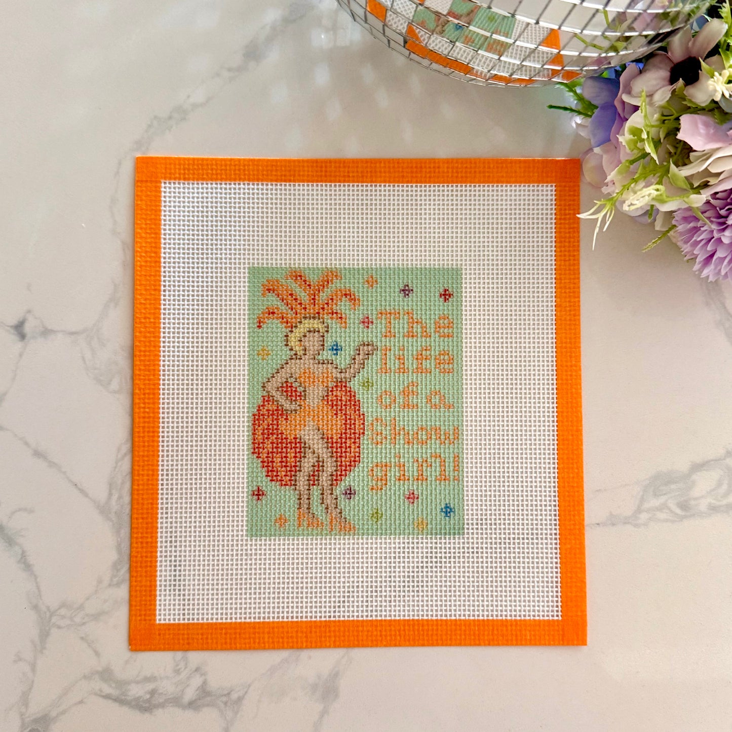 Showgirl needlepoint canvas