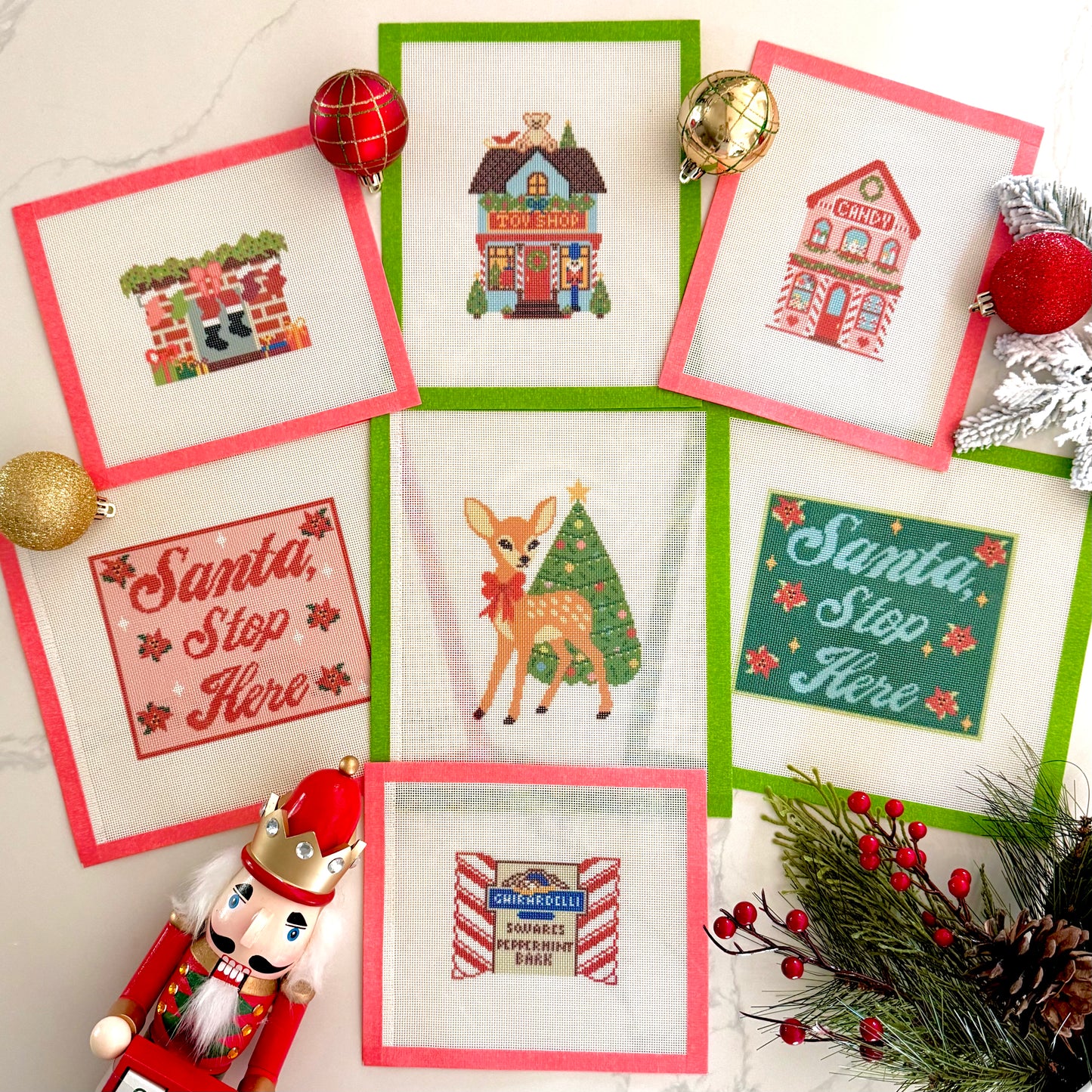 Christmas doe needlepoint canvas