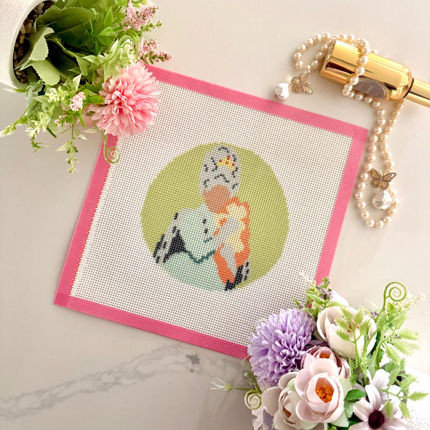 Regency Couple Needlepoint Canvases