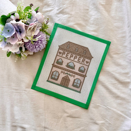 Spice village house needlepoint canvas