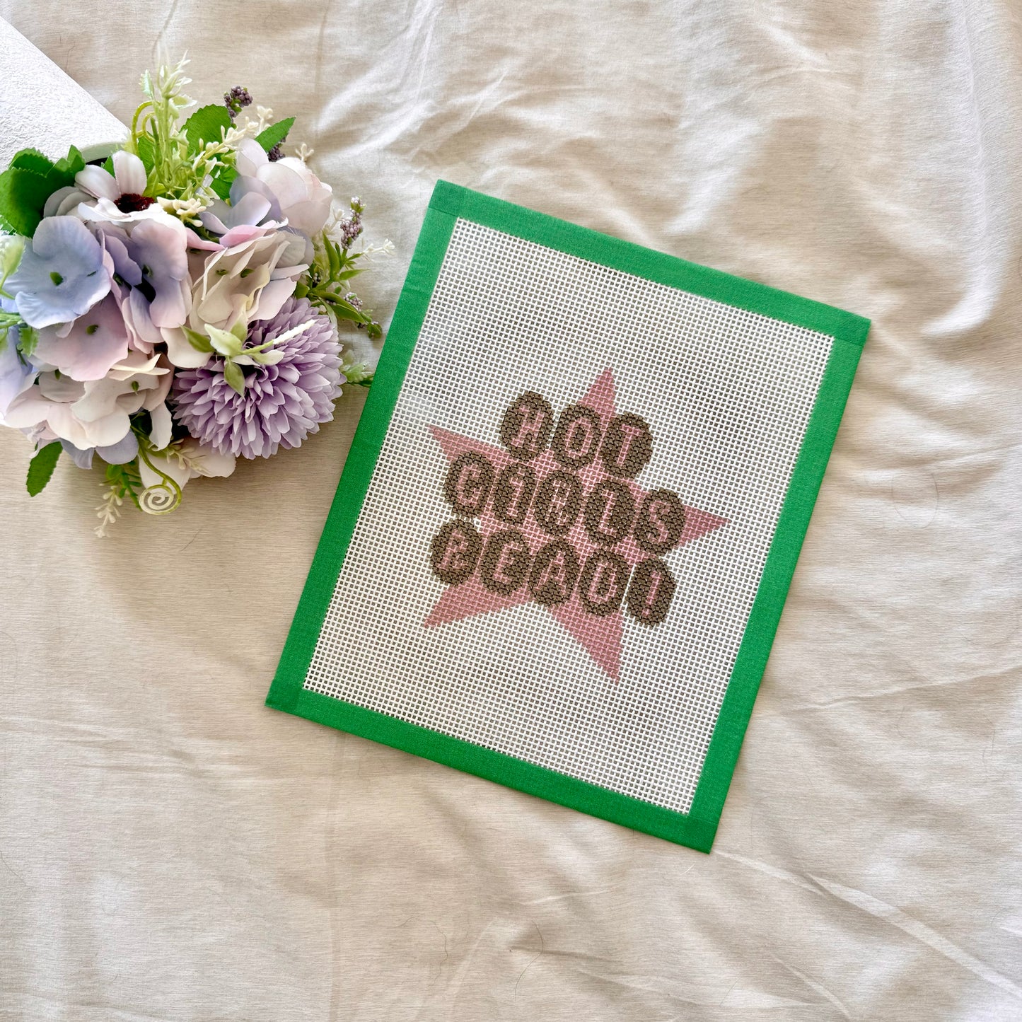 Hot girls read! needlepoint canvas