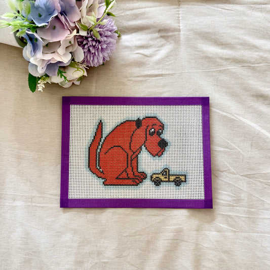 Big red dog needlepoint canvas