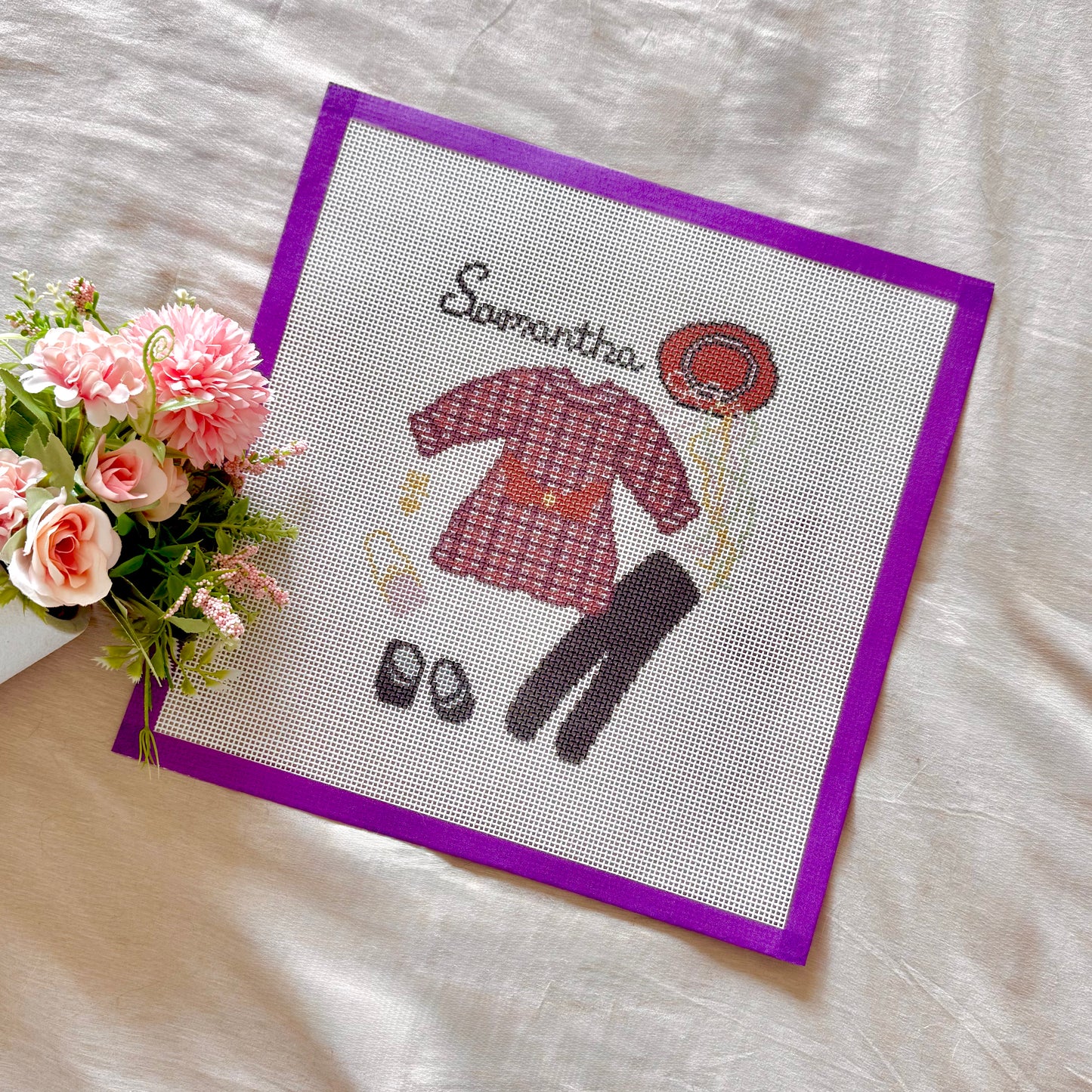 Samantha outfit needlepoint canvas