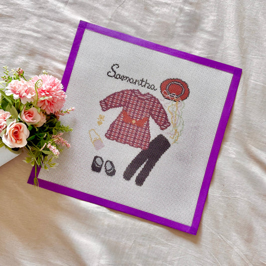 Samantha outfit needlepoint canvas