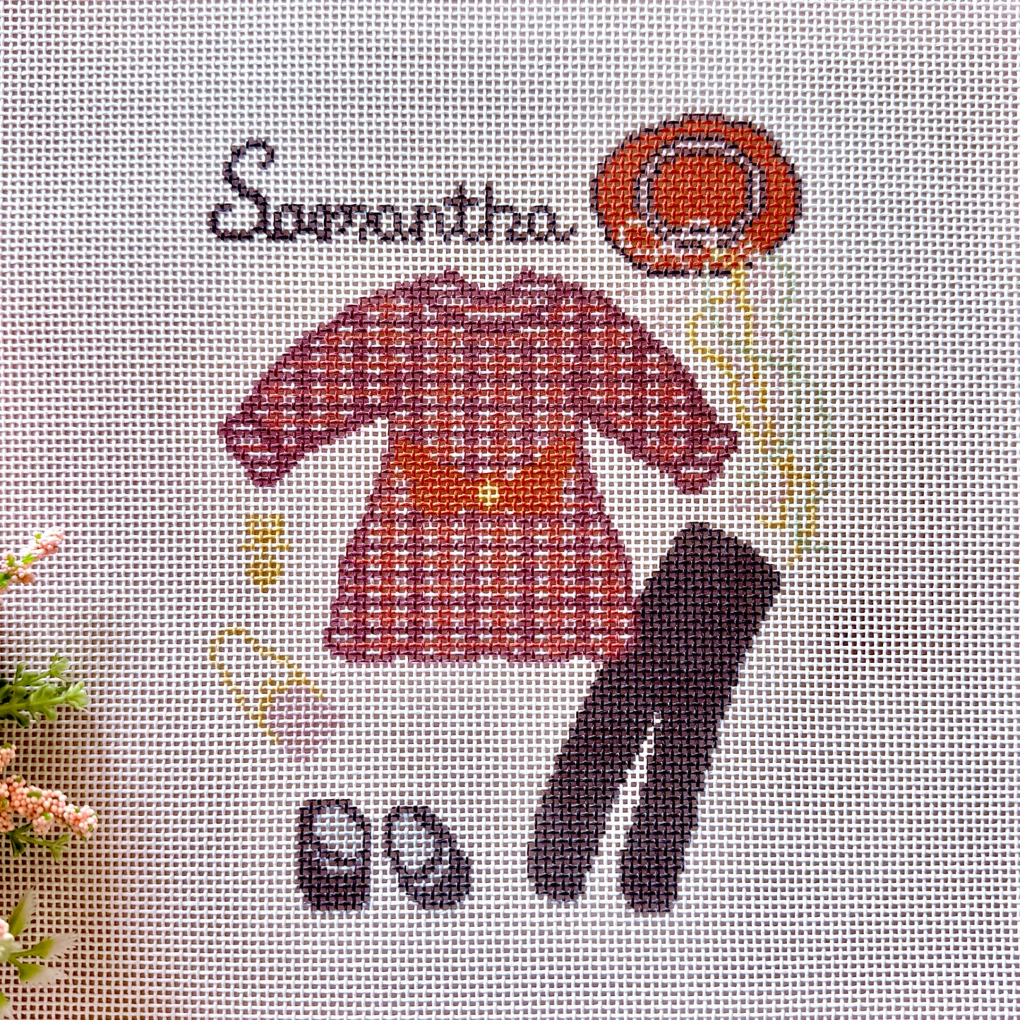 Samantha outfit needlepoint canvas
