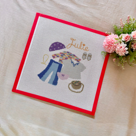 Julie outfit needlepoint canvas