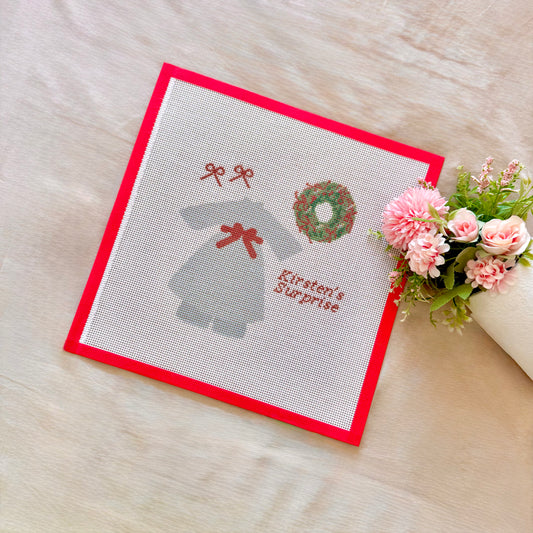 Kirsten's holiday outfit needlepoint canvas