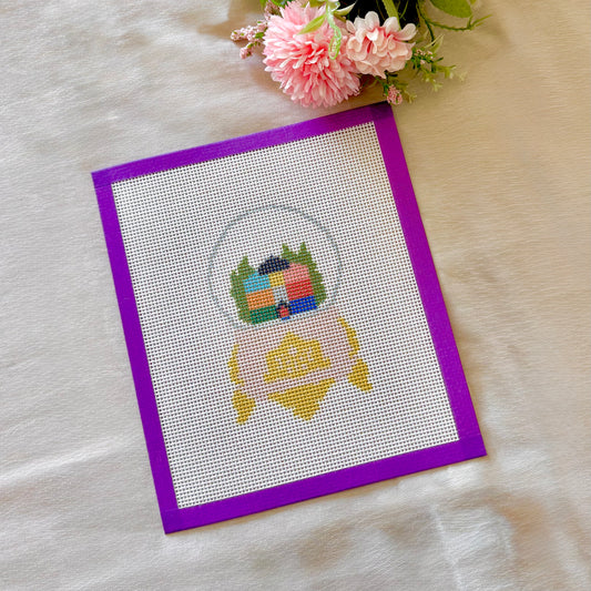 Love house snow globe needlepoint canvas