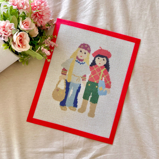 Julie and Ivy needlepoint canvas