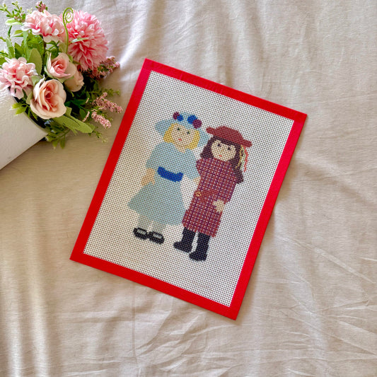 Samantha and Nellie needlepoint canvas