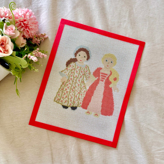 Felicity and Elizabeth needlepoint canvas