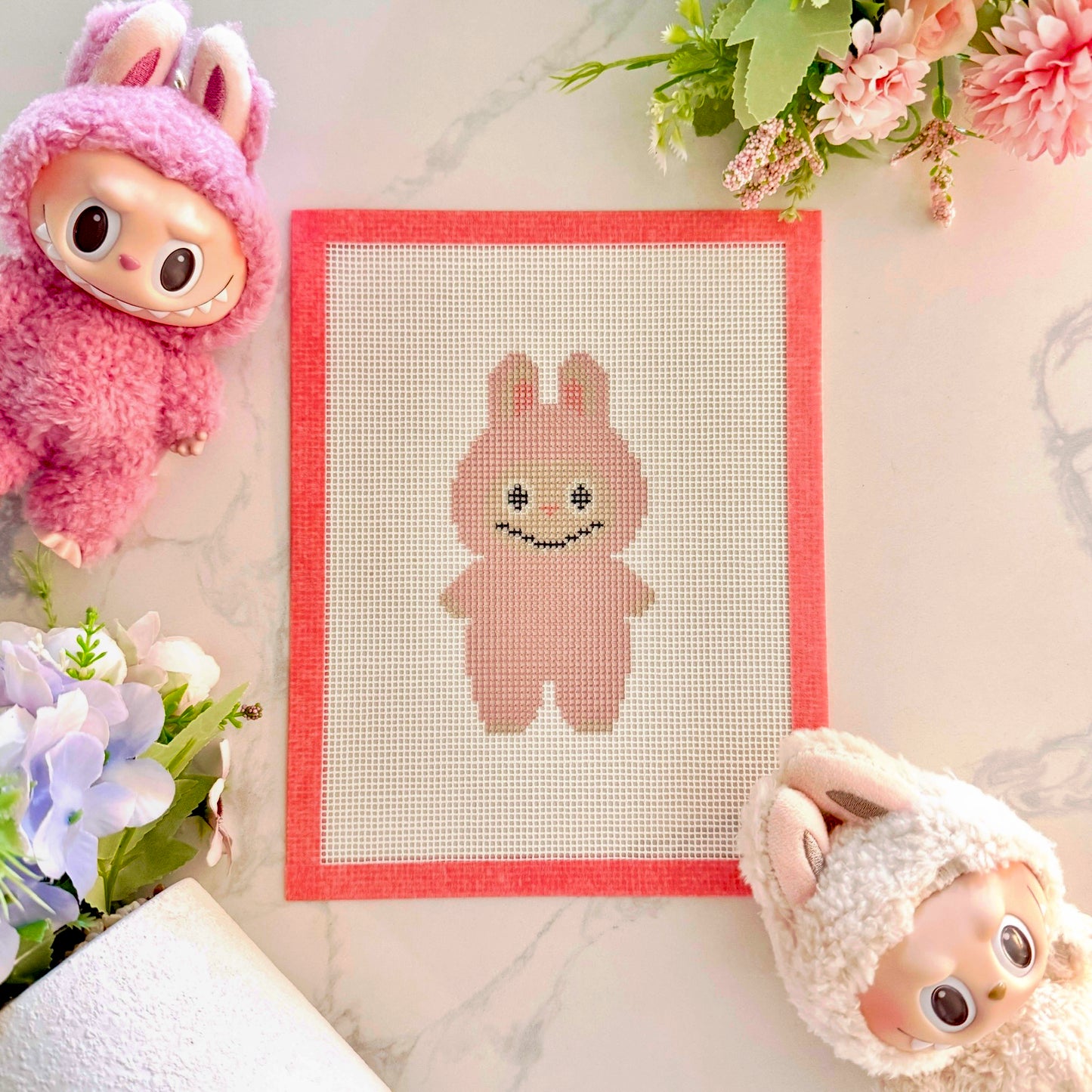 Blind bag furry monster needlepoint canvas