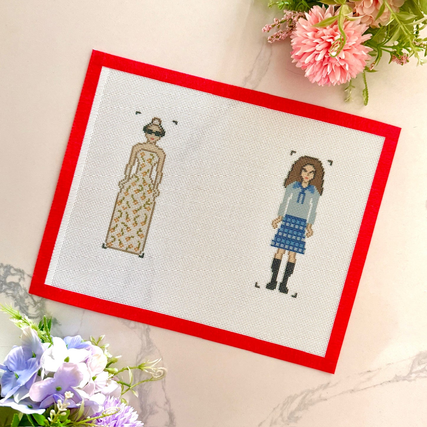 Two sided iconic halloween character needlepoint canvas