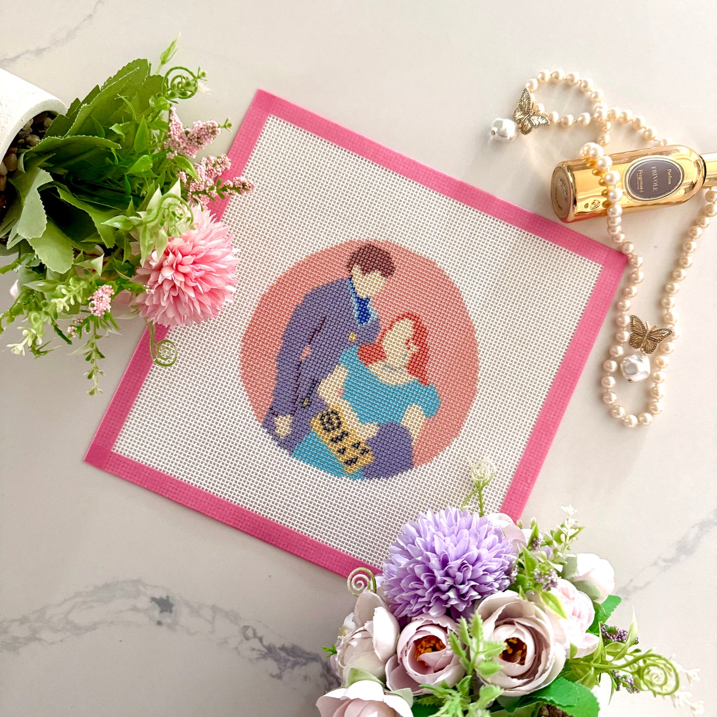 Regency Couple Needlepoint Canvases