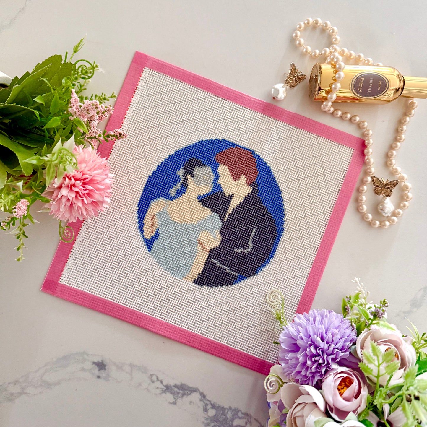 Regency Couple Needlepoint Canvases