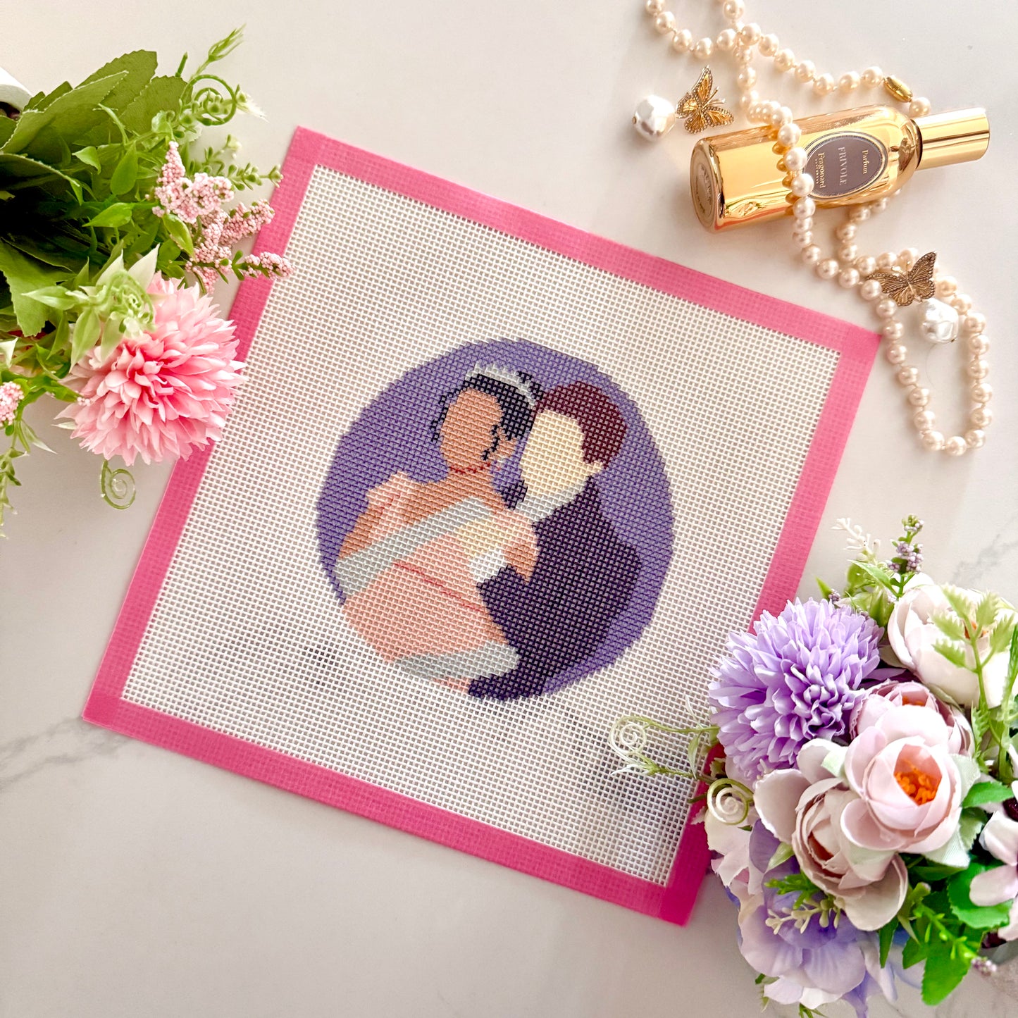 Regency Couple Needlepoint Canvases