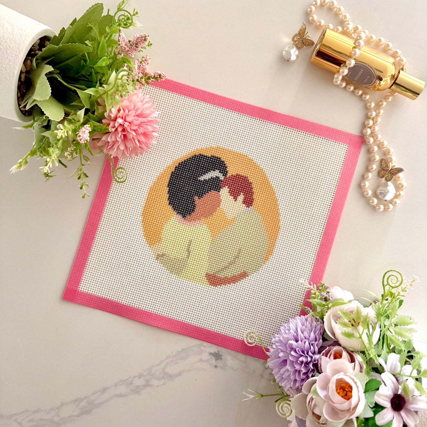 Regency Couple Needlepoint Canvases