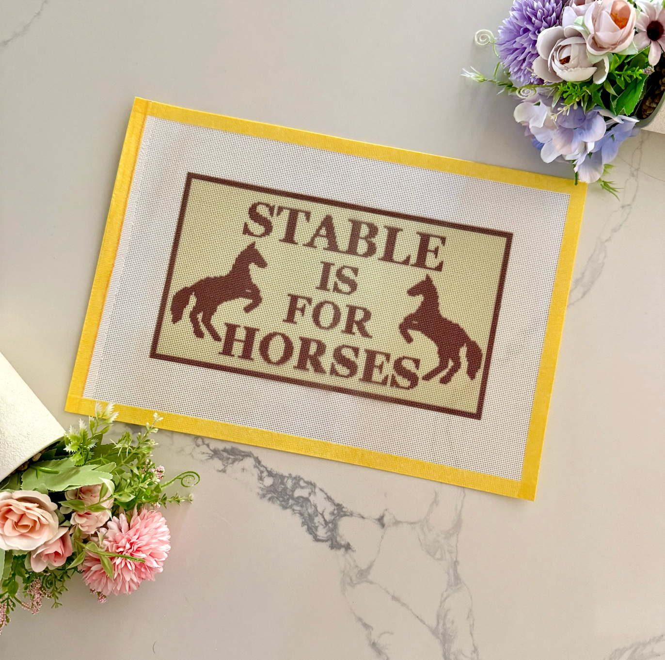 Stable is for horses needlepoint canvas