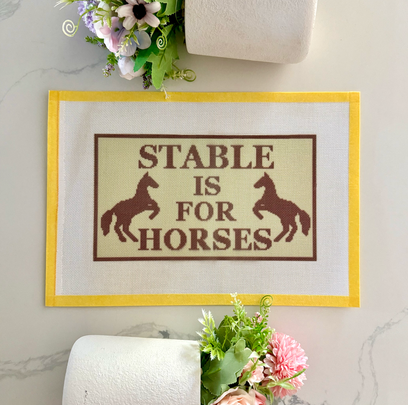 Stable is for horses needlepoint canvas