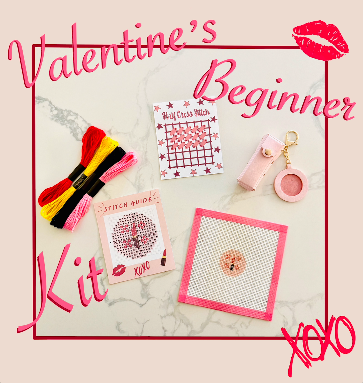 Lipstick Holder + Key Fob Needlepoint Beginner Kit