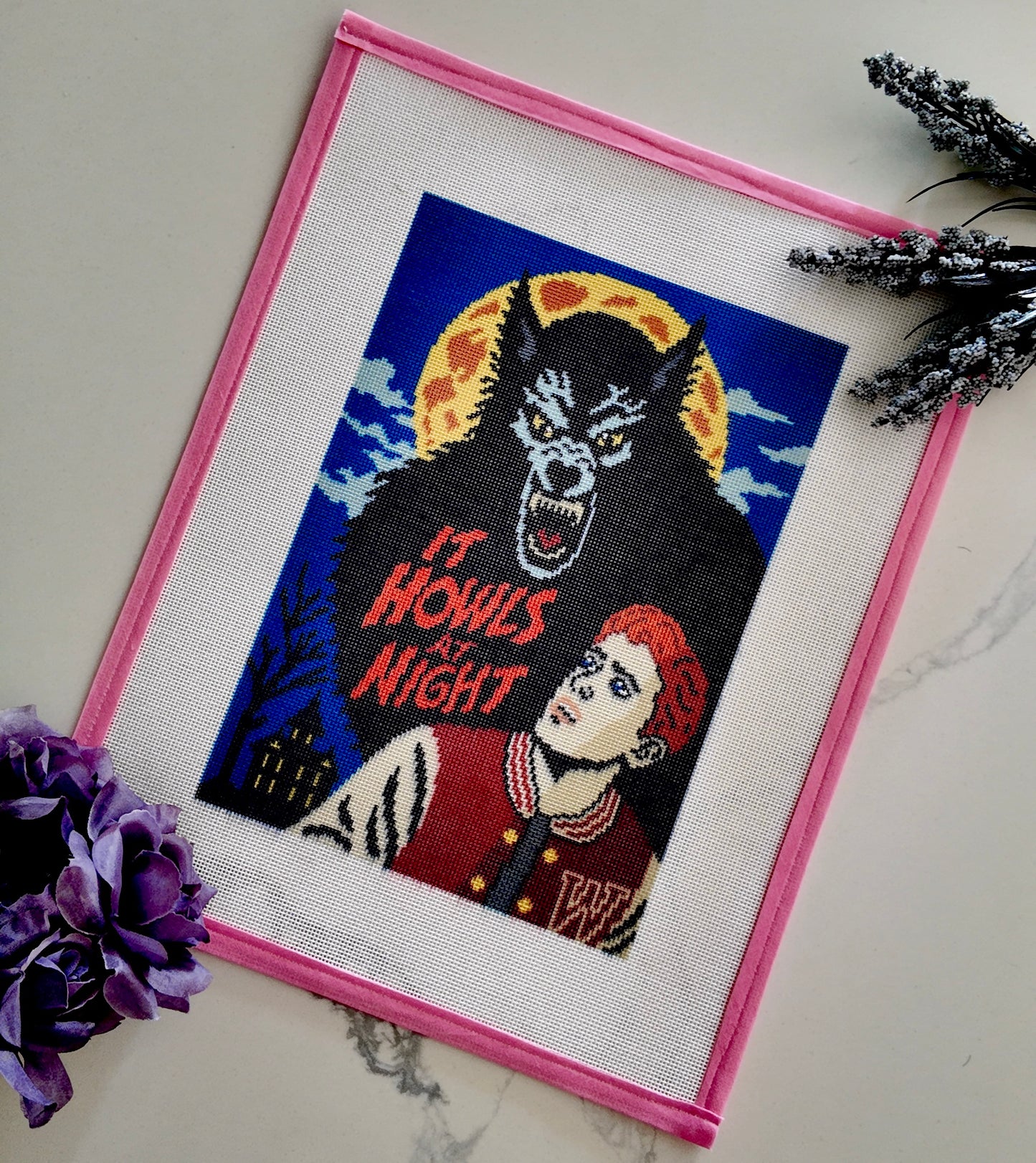 Vintage Scary Movie Poster Needlepoint Collection