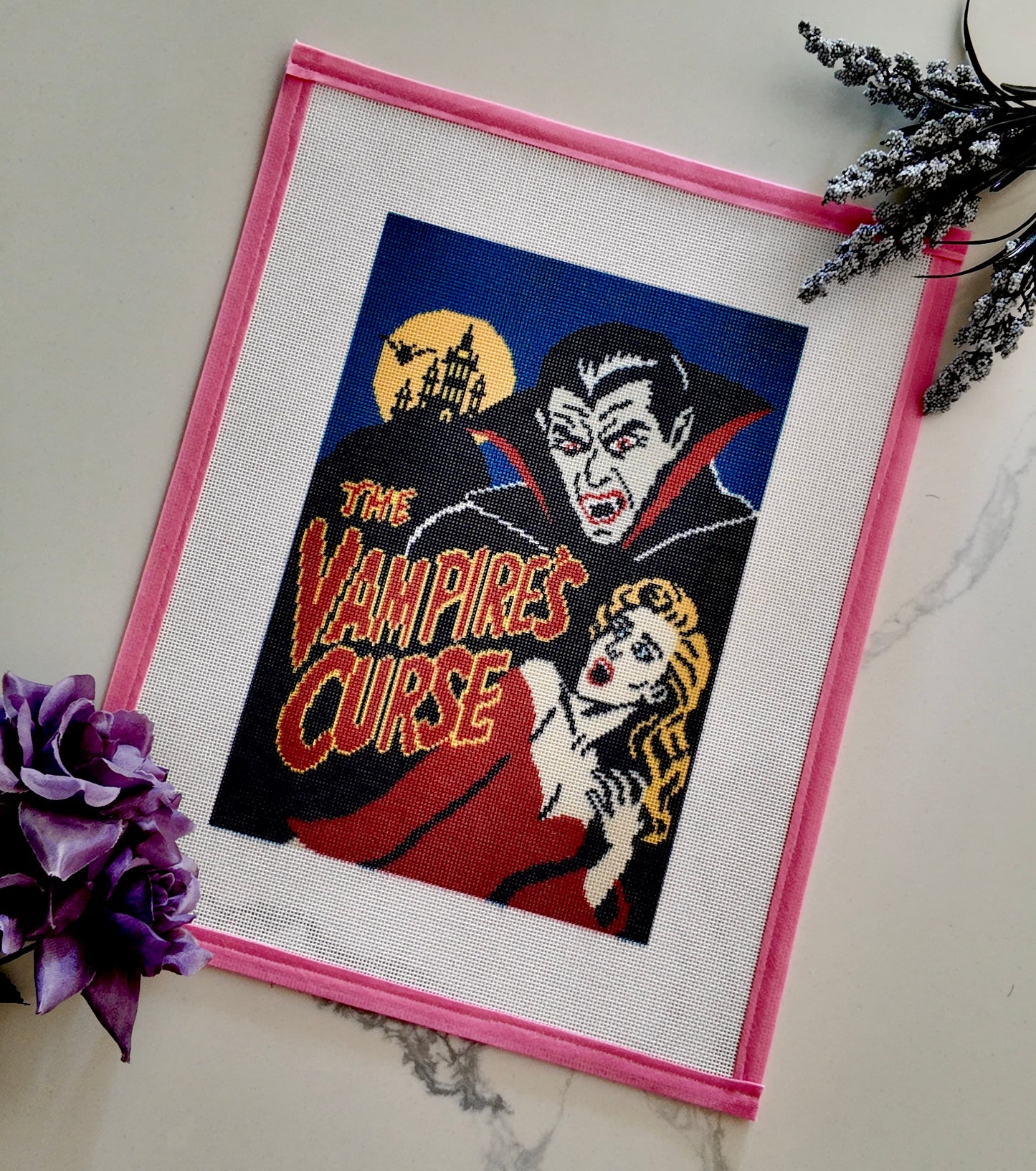 Vintage Scary Movie Poster Needlepoint Collection
